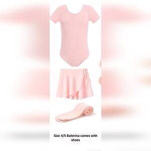 Pink Ballet Outfit with Skirt and Shoes